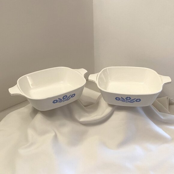 Vintage CorningWare Set of 2 Petite Pans P-41 Blue Cornflower - Picture 1 of 9